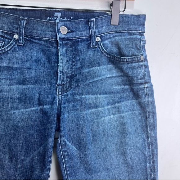 7 For All Mankind Blue Denim Shorts Size 28 - Picture 4 of 10